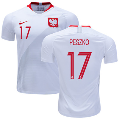 Poland #17 PESZKO Home Soccer Country Jersey