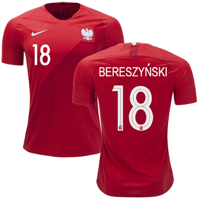 Poland #18 Bereszynski Away Soccer Country Jersey