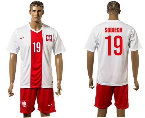 Poland #19 Sobiech White Home Soccer Country Jersey