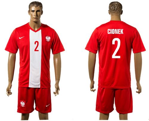 Poland #2 Cionke Red Away Soccer Country Jersey