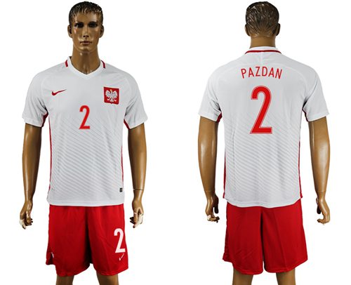 Poland #2 Pazdan Home Soccer Country Jersey