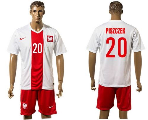 Poland #20 Piszczke White Home Soccer Country Jersey