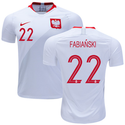 Poland #22 Fabianski Home Soccer Country Jersey