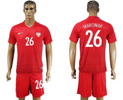 Poland #26 Marciniak Away Soccer Country Jersey