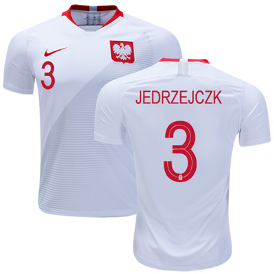 Poland #3 JEDRZEJCZK Home Soccer Country Jersey