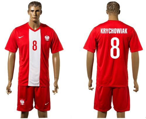 Poland #8 Krychowiak Red Away Soccer Country Jersey