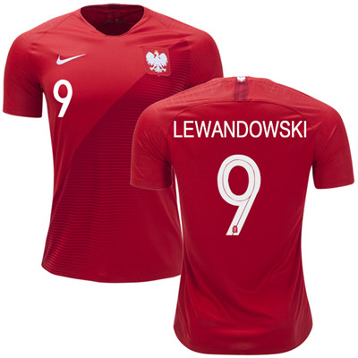 Poland #9 Lewandowski Away Soccer Country Jersey