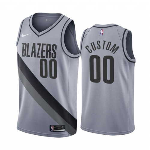 Portland Trail Blazers Personalized Gray NBA Swingman 2020-21 Earned Edition Jersey