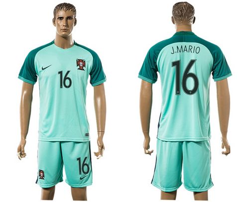 Portugal #16 J Mario Away Soccer Country Jersey