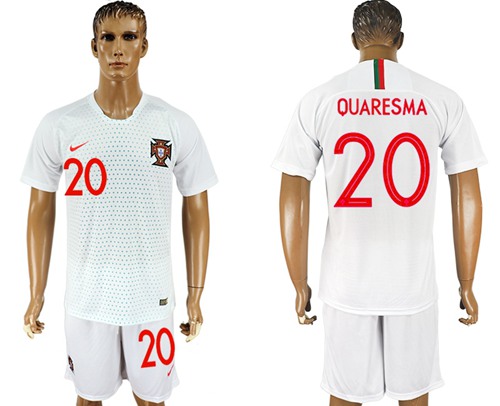 Portugal #20 Quaresma Away Soccer Country Jersey