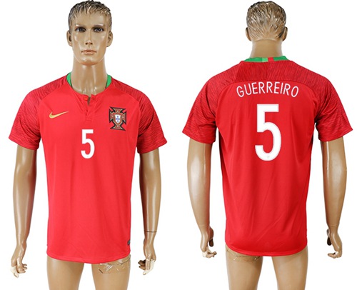 Portugal #5 Guerreiro Home Soccer Country Jersey
