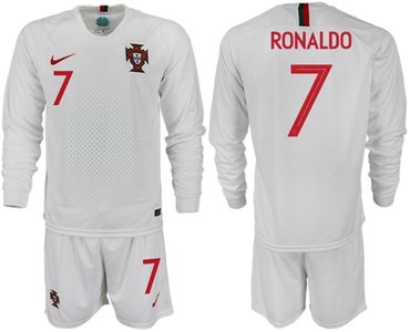 Portugal #7 Ronaldo Away Long Sleeves Soccer Country Jersey