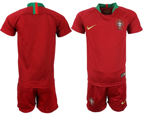 Portugal Blank Home Kid Soccer Country Jersey