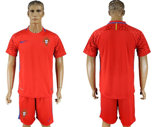 Portugal Blank Red Goalkeeper Soccer Country Jersey