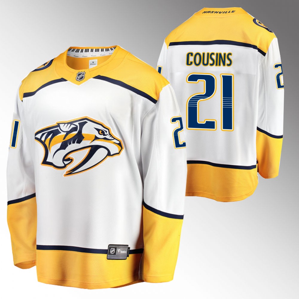 Predators #21 Nick Cousins White Away Jersey