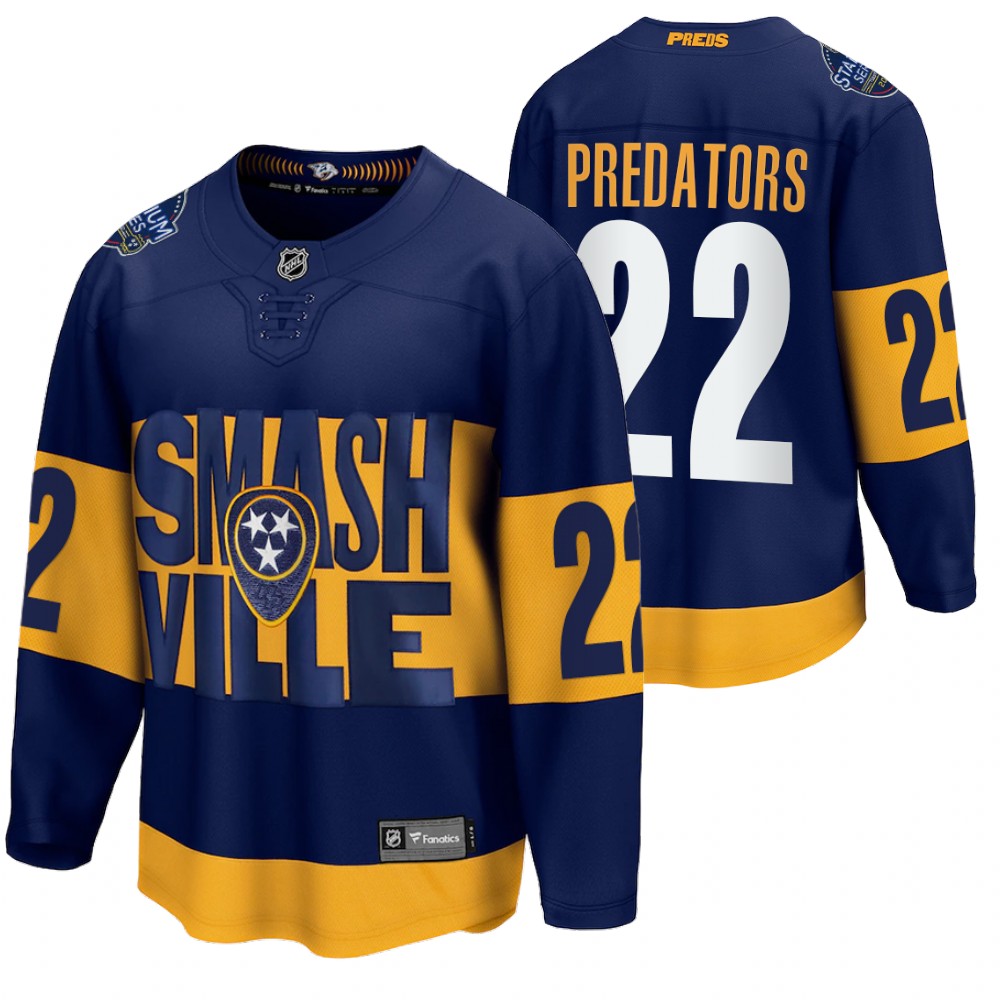 Predators #22 Navy 2022 Stadium Series Jersey