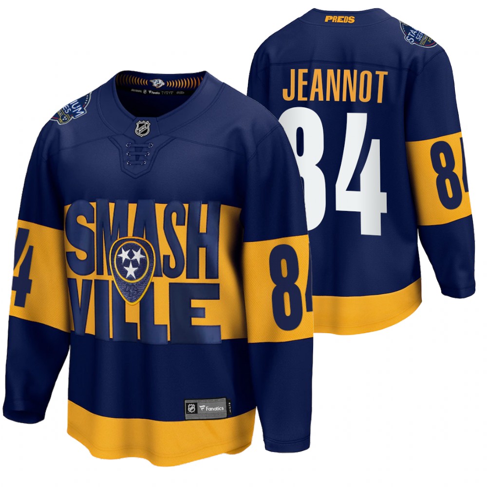Predators #84 Tanner Jeannot Navy 2022 Stadium Series Jersey