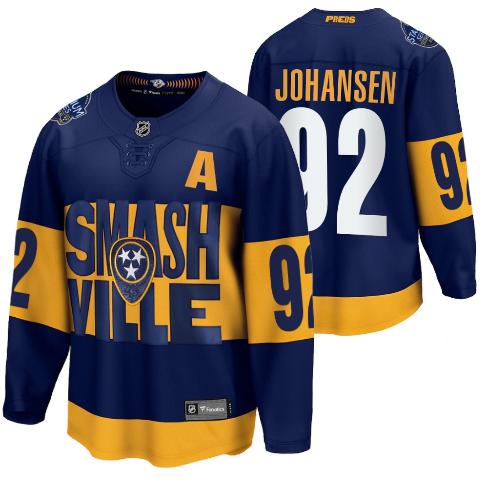 Predators #92 Ryan Johansen Navy 2022 Stadium Series Jersey