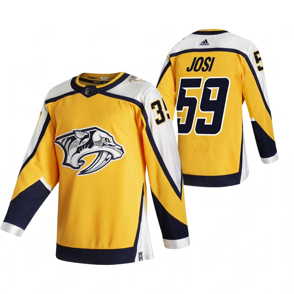 Predators 2021 Reverse Retro #59 Roman Josi Gold Jersey Authentic