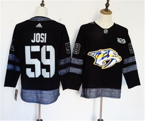 Predators 59 Roman Josi Black 1917-2017 100th Anniversary Adidas Jersey