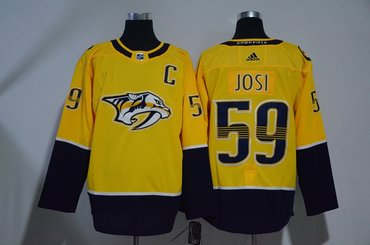 Predators 59 Roman Josi Gold Adidas Jersey