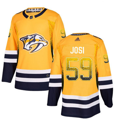 Predators 59 Roman Josi Gold Drift Fashion Adidas Jersey