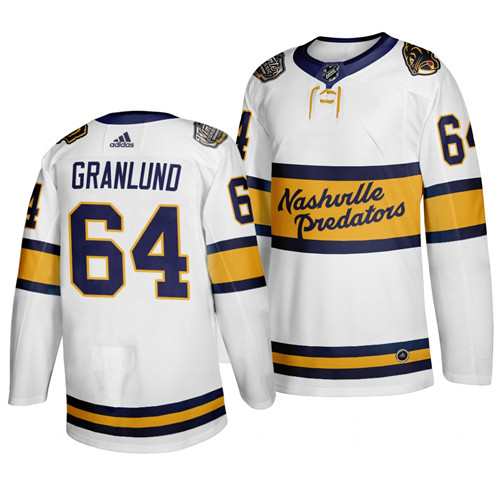 Predators 64 Mikael Granlund White 2020 Winter Classic Adidas Jersey