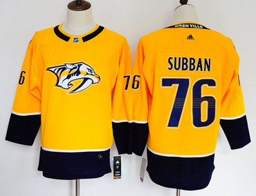 Predators 76 P.K. Subban Gold Women Adidas Jersey