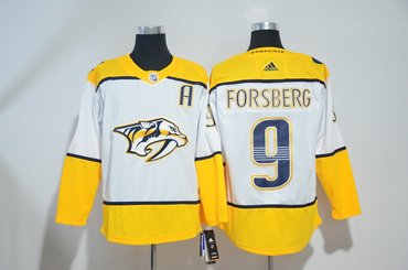 Predators 9 Filip Forsberg White Adidas Jersey