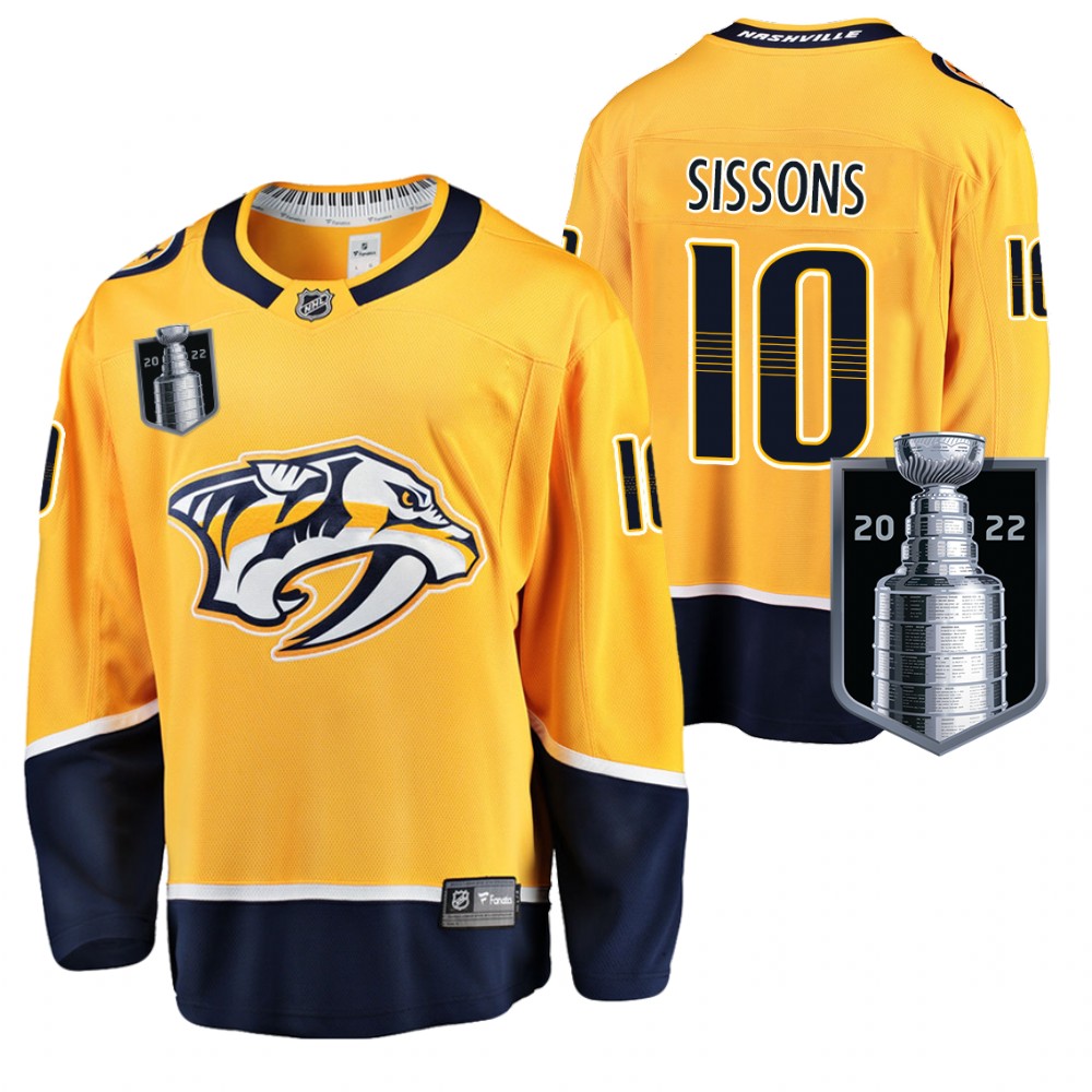 Predators Colton Sissons 2022 Stanley Cup Playoffs Gold Jersey Home