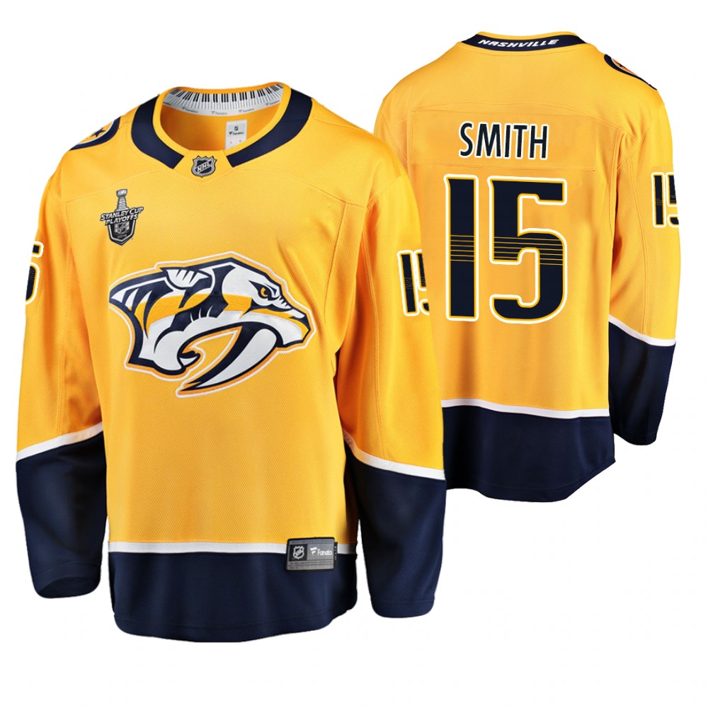 Predators Craig Smith Gold Breakaway Player Stanley Cup Playoffs Jersey