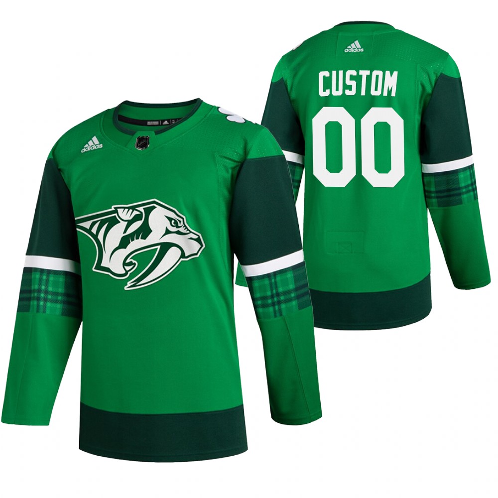 Predators Custom 2020 St. Patrick's Day Green #00 Jersey