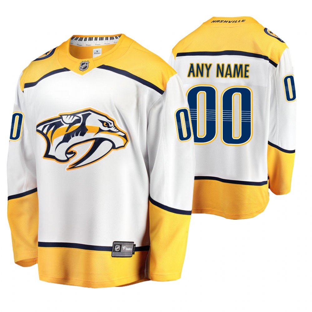 Predators Custom White Breakaway Player Away Jersey