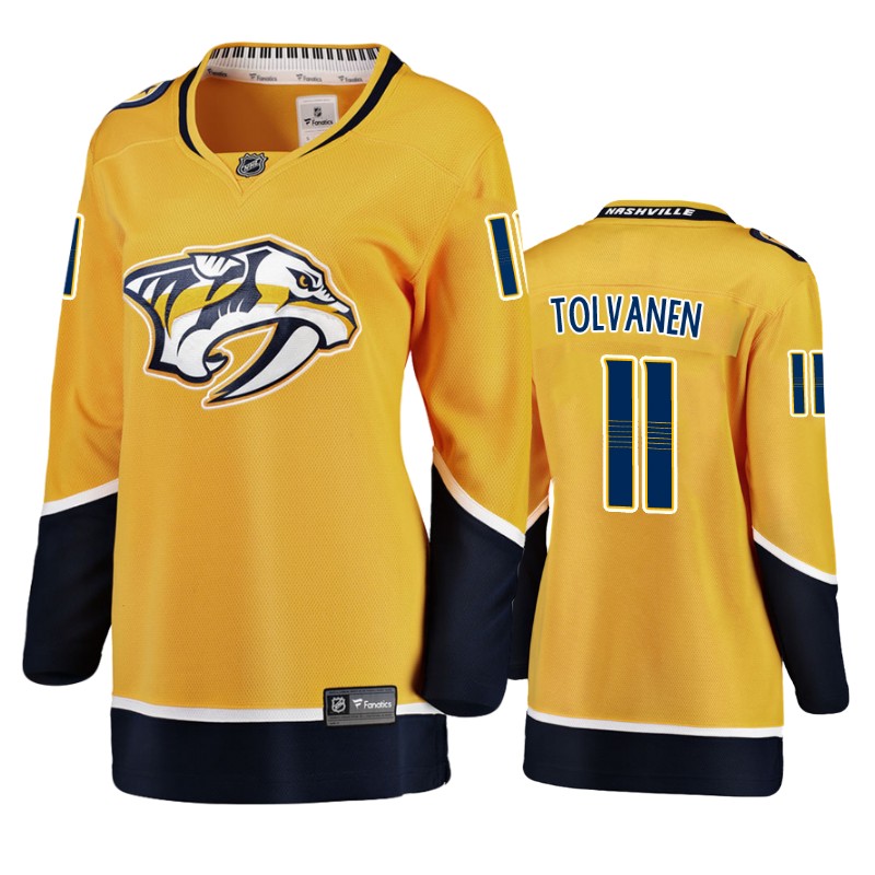 Predators Eeli Tolvanen Gold Breakaway Player Home Jersey