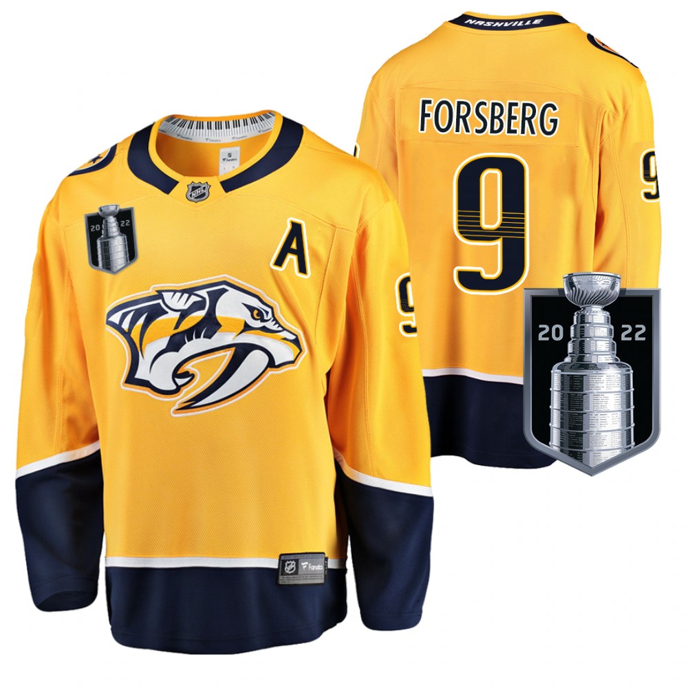 Predators Filip Forsberg 2022 Stanley Cup Playoffs Gold Jersey Home