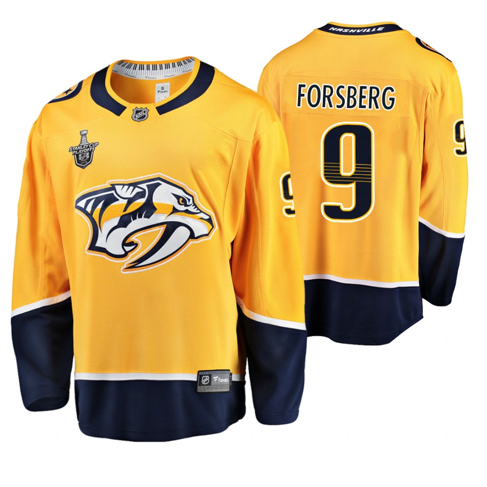 Predators Filip Forsberg Gold Breakaway Player Stanley Cup Playoffs Jersey