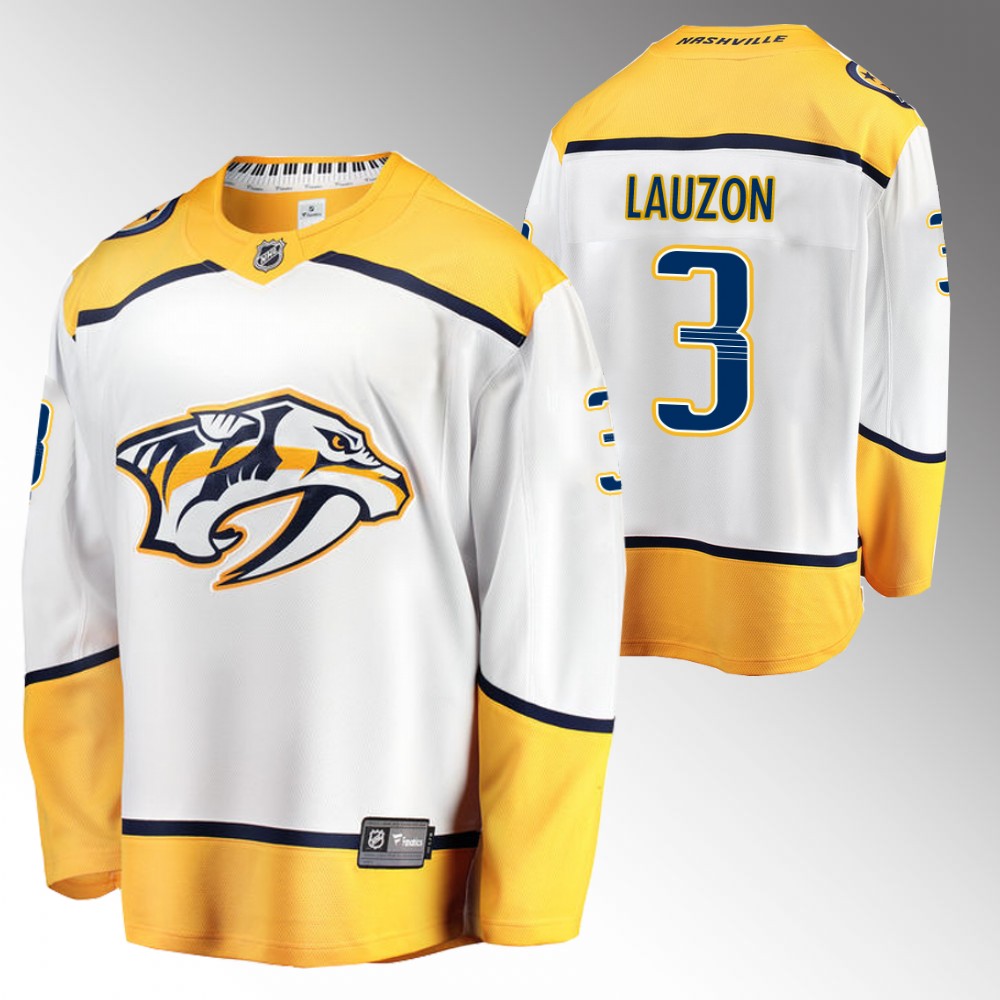 Predators Jeremy Lauzon Jersey Away White Men