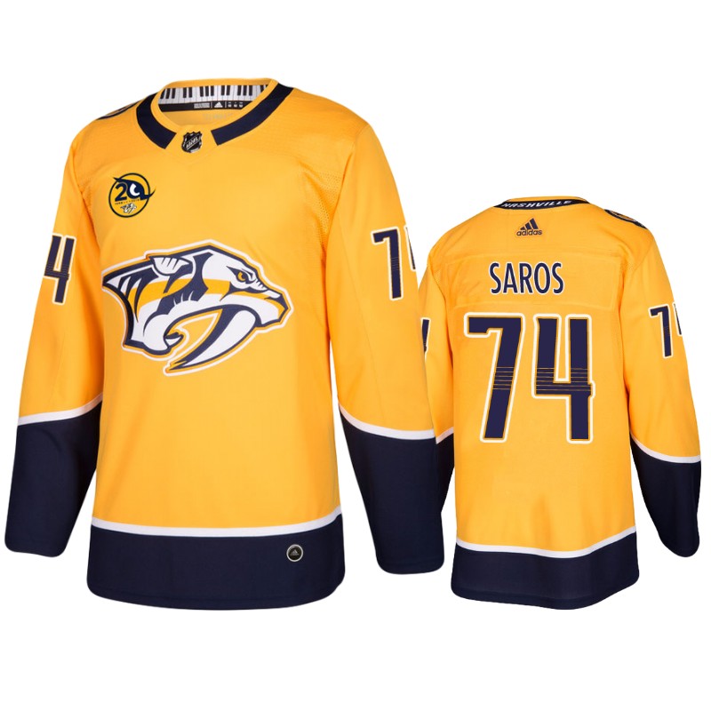 Predators Juuse Saros Gold Home Jersey
