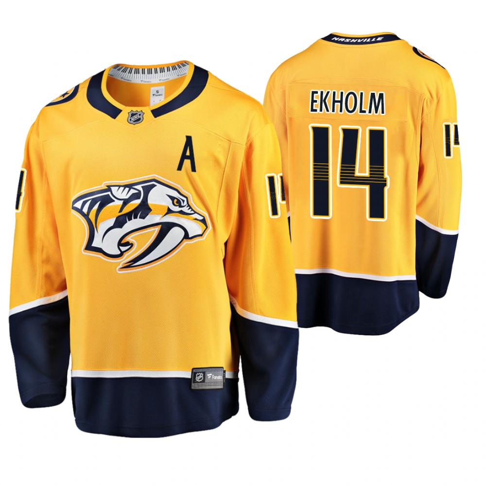 Predators Mattias Ekholm Gold Breakaway Player Home Jersey