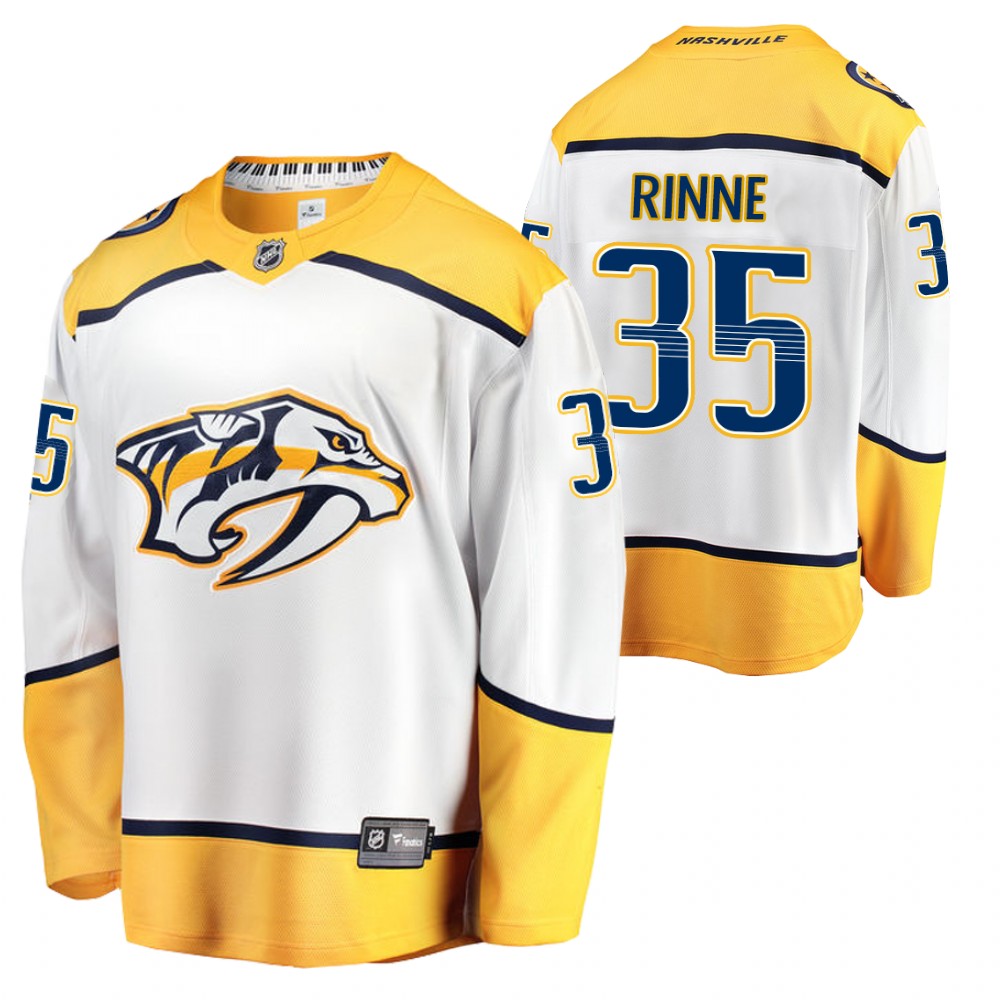 Predators Pekka Rinne Jersey Retired Number White Away Men