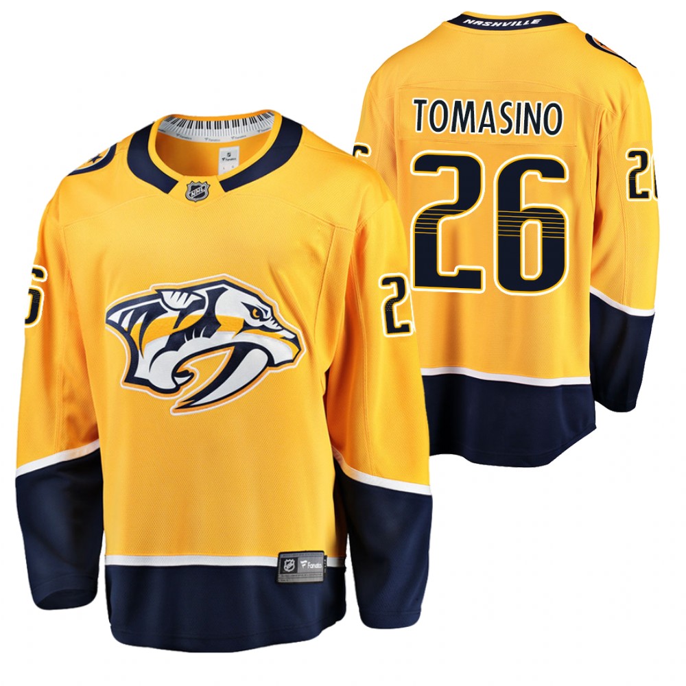 Predators Philip Tomasino #26 Gold Home 2021-22 Jersey