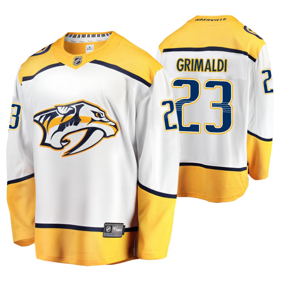 Predators Rocco Grimaldi White Breakaway Player Away Jersey