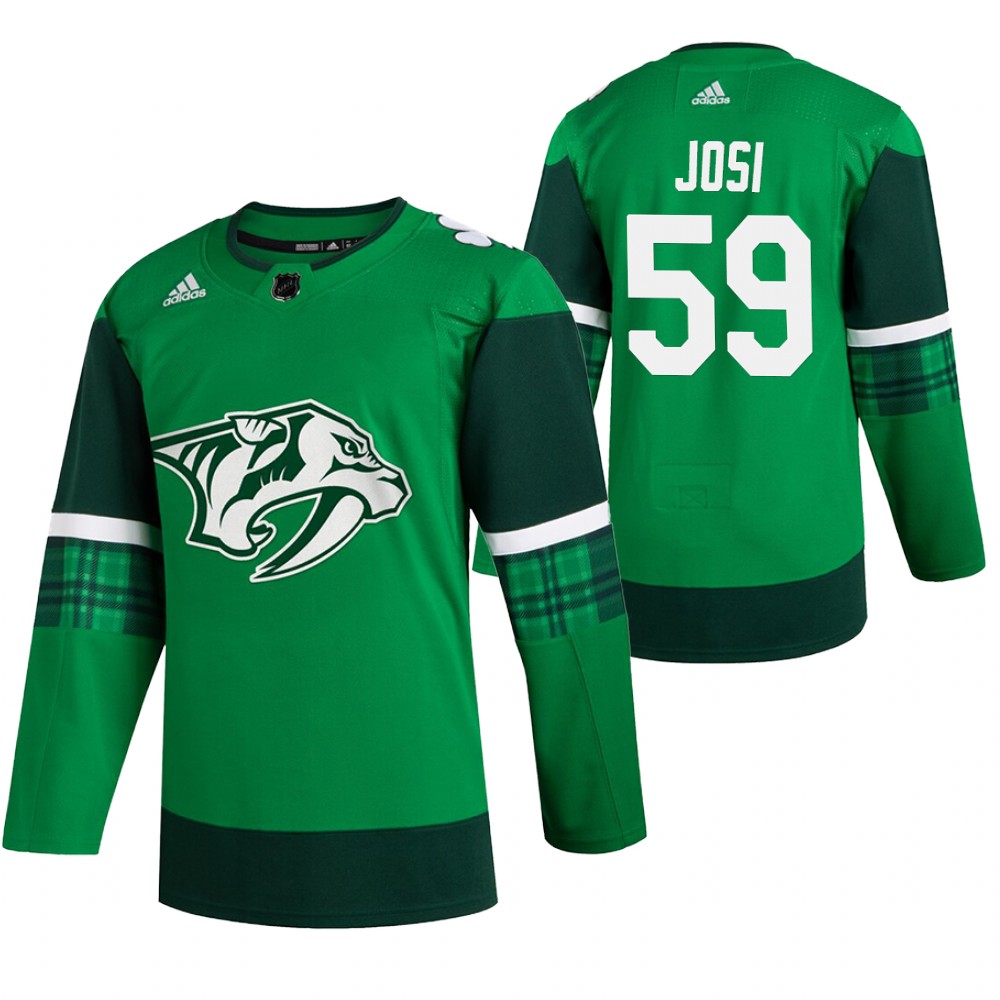 Predators Roman Josi 2020 St. Patrick's Day Green #59 Jersey Authentic Player