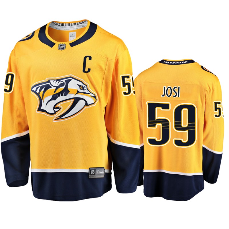 Predators Roman Josi Gold Breakaway Fanatics Branded Jersey