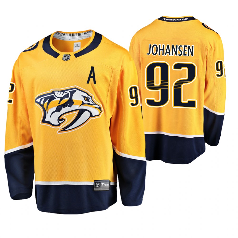 Predators Ryan Johansen Gold Breakaway Player Home Jersey