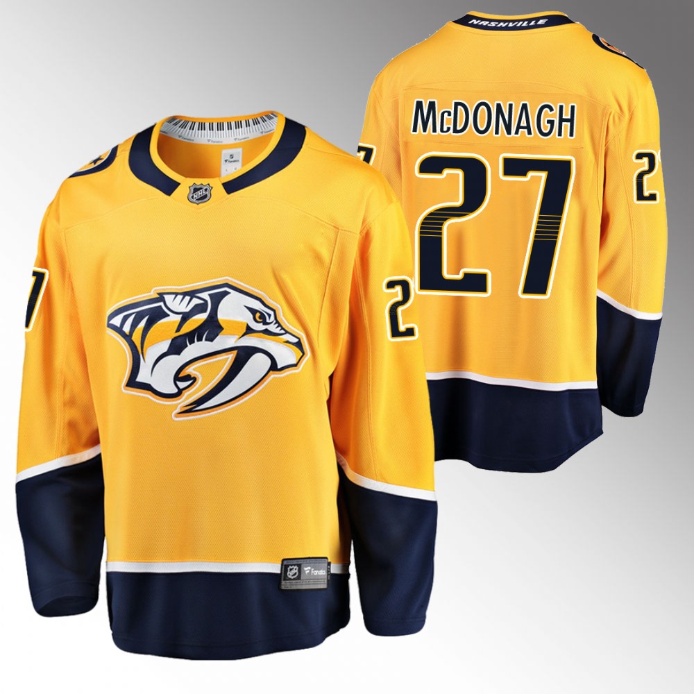 Predators Ryan McDonagh #27 Gold Home Jersey