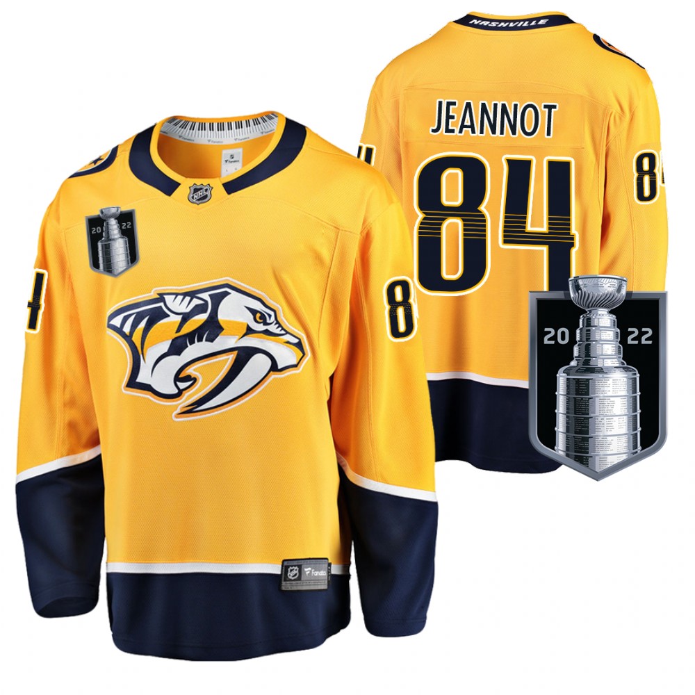 Predators Tanner Jeannot 2022 Stanley Cup Playoffs Gold Jersey Home