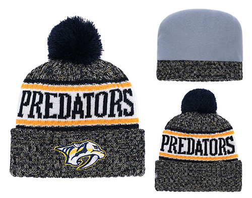Predators Team Logo Cuffed Knit Hat With Pom YD