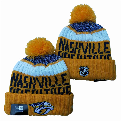 Predators Team Logo Yellow Pom Knit Hat YD
