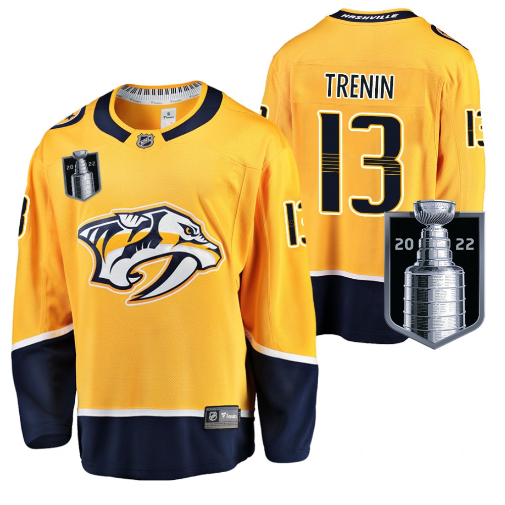 Predators Yakov Trenin 2022 Stanley Cup Playoffs Gold Jersey Home
